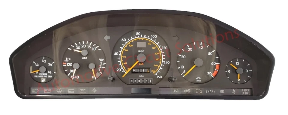 Mercedes Benz MB S500 1993-95 cuadro de instrumentos odómetro [servicio de reparación] Foto 4 de 4