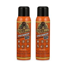 Gorilla Heavy Duty Clear Spray Adhesive for Indoor Outdoor Projects 2 Pack