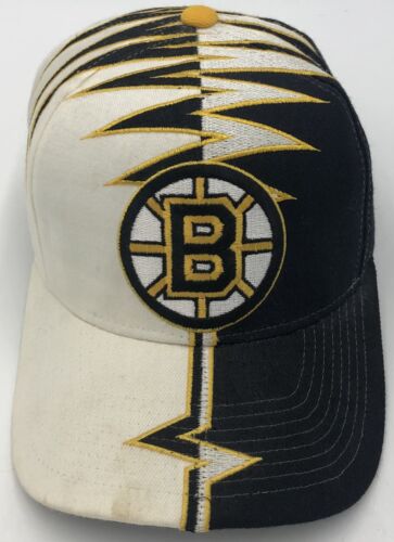 Vintage Starter NHL Boston Bruins Shockwave czarno-biały regulowany kapelusz UŻYWANY - Zdjęcie 1 z 10