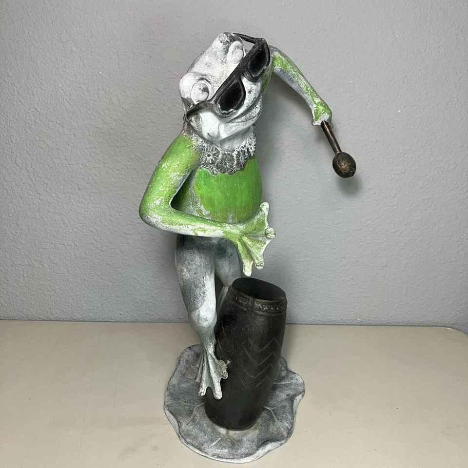 Drummer Frog Garden Sculpture Statue Musician 21"H ~ SPI Home - Image 3 of 4