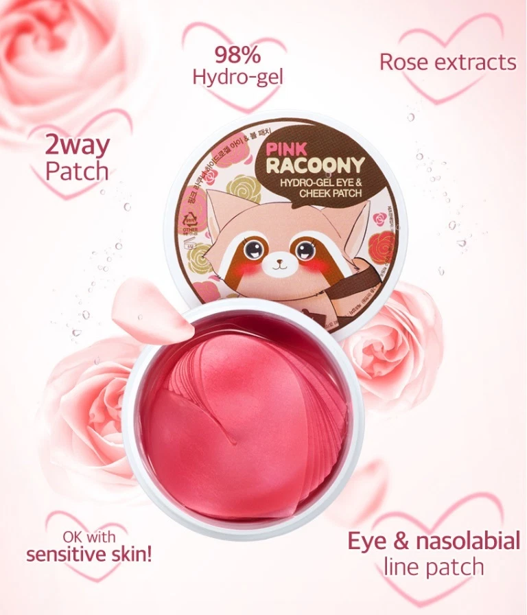 Nuevo [Llave Secreta] Parche Hidrogel Rosa Mapache Ojos y Mejillas 1.1g x 60ea Corea Foto 3 de 4