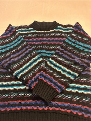 Vintage 90s Concrete Mix 3D Textured Sweater Crew Neck Coogi Pullover Size M