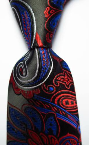 Nowy klasyczny żakardowy krawat męski Paisley 100% jedwab - Zdjęcie 22 z 61