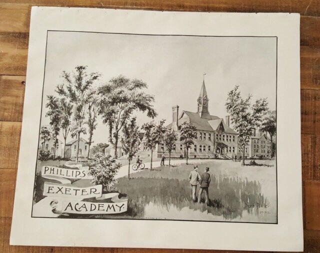 Antique Engraving - PHILLIPS EXETER ACADEMY - N. HAMPSHIRE - 1892 ATLAS