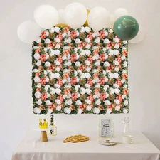 6*Artificial Flower Wall Panel Faux Rose Panel Wedding Backdrop Venue Decoration