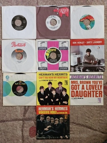 Lot 10 Pop Rock 45's  Happenings Headboys Heart Don Henley Herman's Hermits +