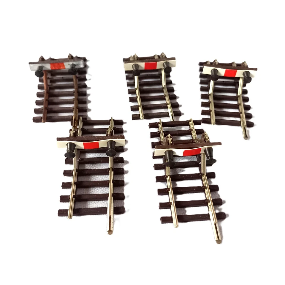 Pilz 5 Stück Prellbockgleis HO Modelleisenbahn DDR braun - Bild 3 von 4