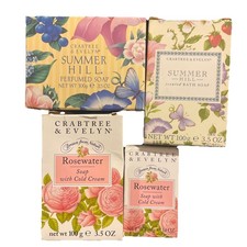 Crabtree Evelyn Summer Hill and Rosewater Bar of Soap Lot of 4
