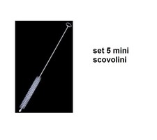 set 5 mini scovolini Ø10 mm x provette cannucce tubi pipa spazzolino cm 24