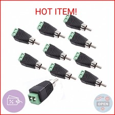exgoofit RCA Male Plug to AV Screw Terminal Audio/Video Connector 10-Pack, RCA P