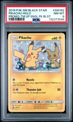 2019 POKEMON SM BLACK STAR PROMO TEAM UP SINGLE PACK BLISTERS PIKACHU-HOLO PSA 8