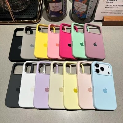 Liquid Silikon Hülle Fur iPhone 17 16 15 14 13 12 Pro Max Plus Logo Case Taschen