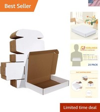 Eco-Friendly White Corrugated Mailer Boxes 12x9x2 - 25 Count for Secure Shipping