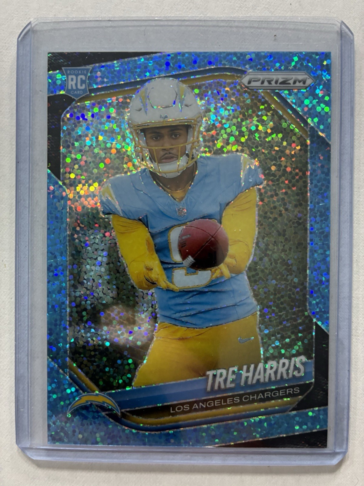 2025 Panini Prizm Tre Harris Chargers #371 RC Blue Sparkle /96