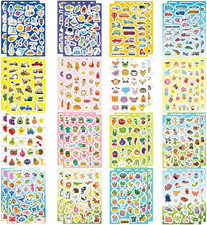 32 Sheets Stickers for Kids, 850 PCS  Cute Stickers Variety Pack for Kids, 16 D