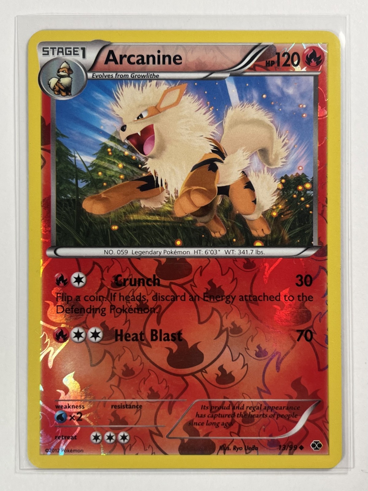 Pokémon TCG Arcanine Next Destinies 13/99 Reverse Holofoil Card LP