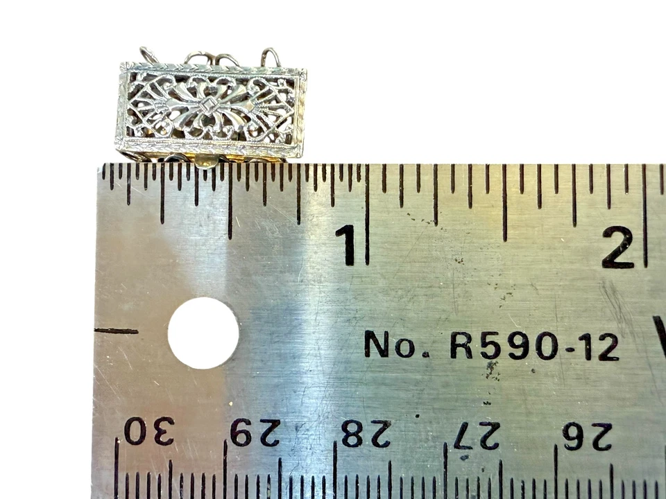 .925 Sterling Silver 4 Multi-Strand Filigree Pearl Bead Clasp Stringing LOT OF 2 - Image 3 of 3