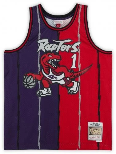 Camiseta deportiva firmada por Tracy McGrady Raptors Mitchell & Ness 1998-1999 Swingman Foto 3 de 4