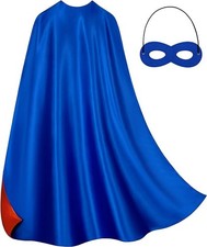 Adult Superhero Cape Mask Set Double Sided Hero Costume for Men Women