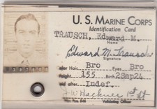 WW2 US Marine Corps Photo ID Card and dog tags