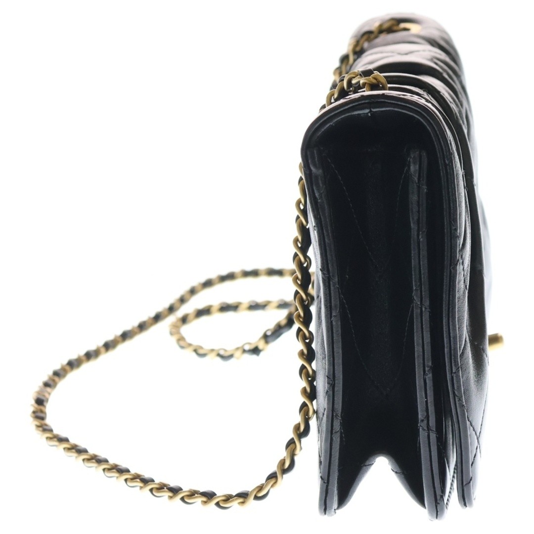 CHANEL Matelasse Chain Shoulder Bag Black Lambskin Gold Hardware AS5527 Used 98d thumbnail 3