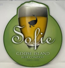 Goose Island Beer Co. (Chicago, IL) Sofie Metal Tin Tacker Sign - 22” x 19.5”