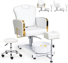 Professional Pedicure Station with Bubble Foot Bath, 360  Swivel Hydraulic Chair