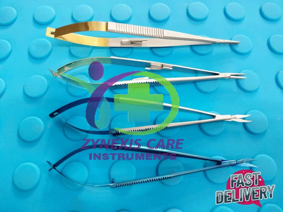 2 Kamiyama Microscissors Straight 18cm Serrated Mini Blade 2 needle holder HU-F