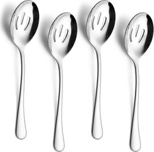 Large Serving Slotted Spoons Set of 4, 9.8 Inch Stainless Steel Serving Utensils