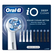 Oral-B iO Deep Clean Replacement Toothbrush Head, 9-count