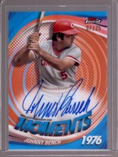 JOHNNY BENCH 2025 Topps Finest Moments Orange Refractor Autograph Auto #07/25