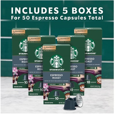 Starbucks Dark Roast Espresso Capsules, 50-Pack