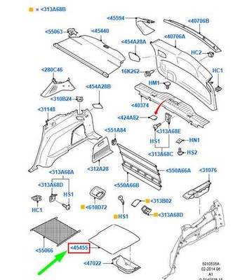 Ford Galaxy MK2 Lastkompartiment Teppich 6m2j-r13065-AB3ZHE 1711141 Neue Echthei