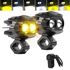 2pcs LED Motorcycle Auxiliary Lights Kit White Motorcycle LED Driving Fog Lights