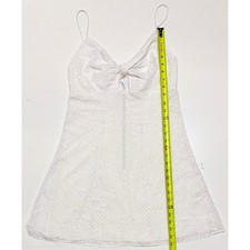 Alice + Olivia White Textured Check Tie Front Mini Dress CC004T08561 Size 6