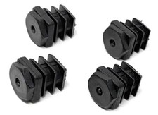 Design61 4X Vierkant Rohrstopfen Justierstopfen 20 x 20 mm mit Lamellen