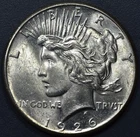 1926 $1 PEACE SILVER DOLLAR KM# 150 Grade: AU++ A6053