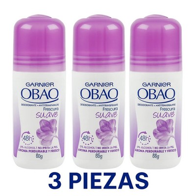 Obao Roll-On Deodorant 3 Pack   Alcohol Free Antiperspirant 2.29oz   Mexico