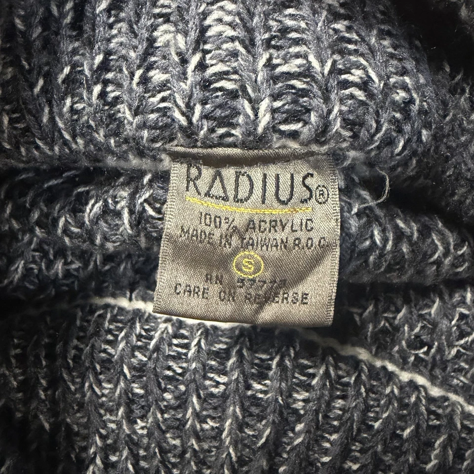 Suéter Vintage Radius Para Hombre S Pequeño Azul Blanco Grueso Tejido Bloque de Color Cuello Redondo Foto 2 de 4
