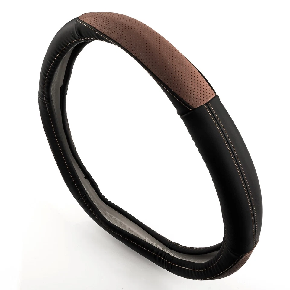 Funda De Volante Ø 38x9 Cm 15x3,5 Pulgadas Negro Marrón Para DAEWOO - Imagen 4 de 4