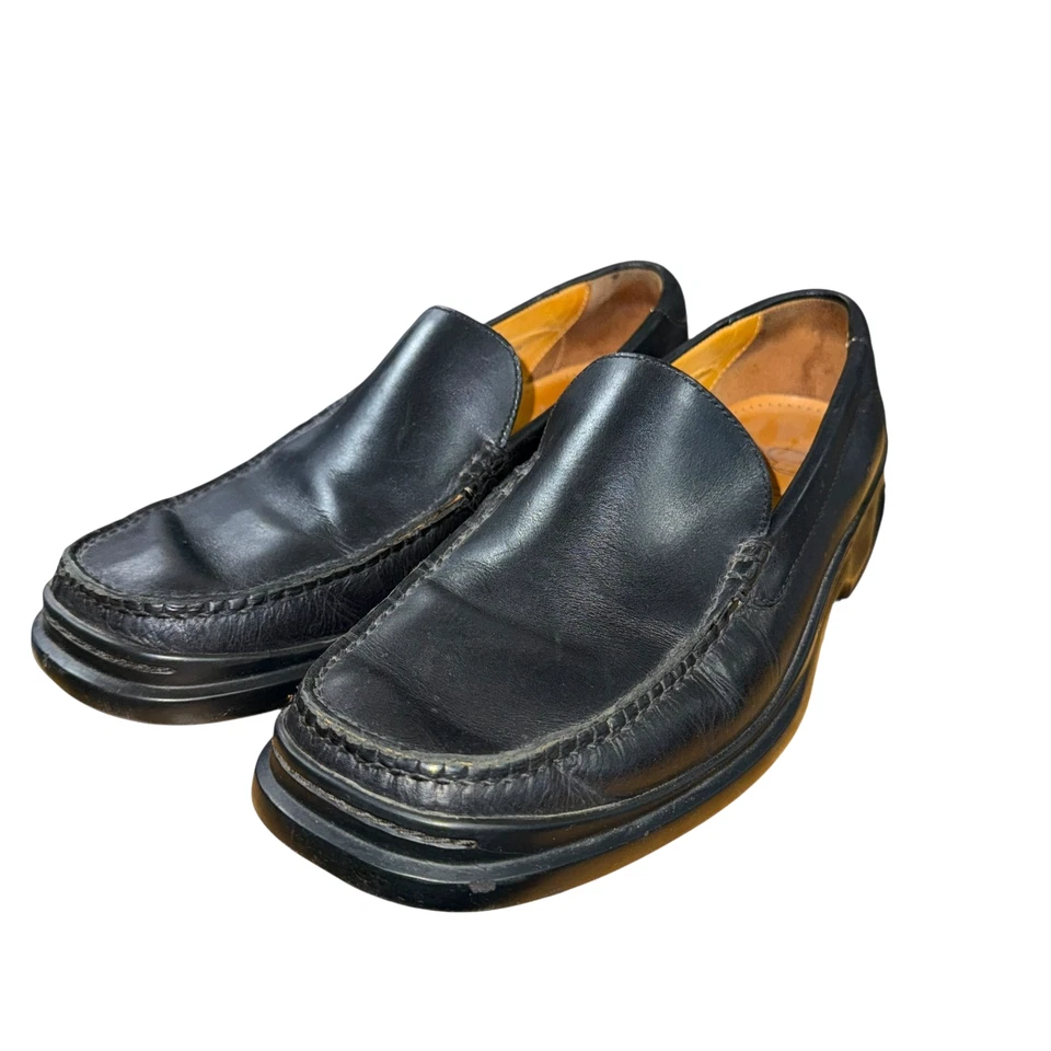 Mocasines Cole Haan Santa Bárbara para hombre talla 9,5 M cuero negro 07186 zapato sin cordones Foto 3 de 4