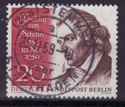 Berlin, "20Pf. - Fr. v. Schiller", sauberer Vollstempel, Mi-Nr. 190 - Bild 1 von 2