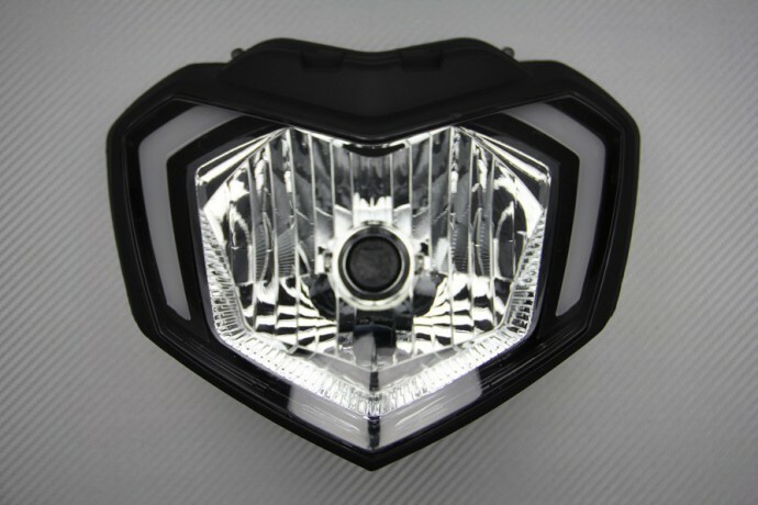Phare avant YAMAHA MT-125 bloc optique premium finition noire 2014-2019