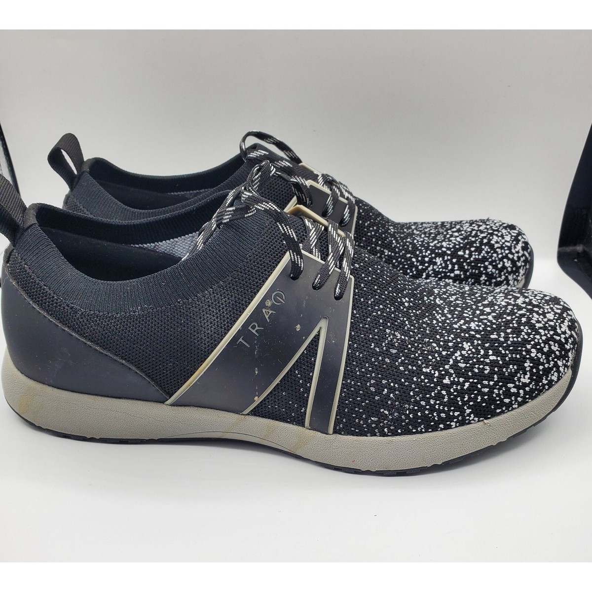 Alegria Womens Qool Stretch Knit Upper Lace Up Sneakers Black Multi, 42M  EUC