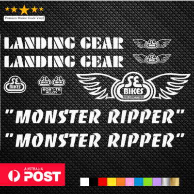 SE Racing Monster Ripper decal Sticker Vinyl kit with Landing Gear fork,  BMX Australia
