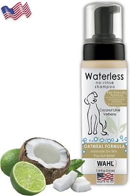 Pet Friendly Waterless Shampoo for Animals Oatmeal & Coconut Lime Conditioning