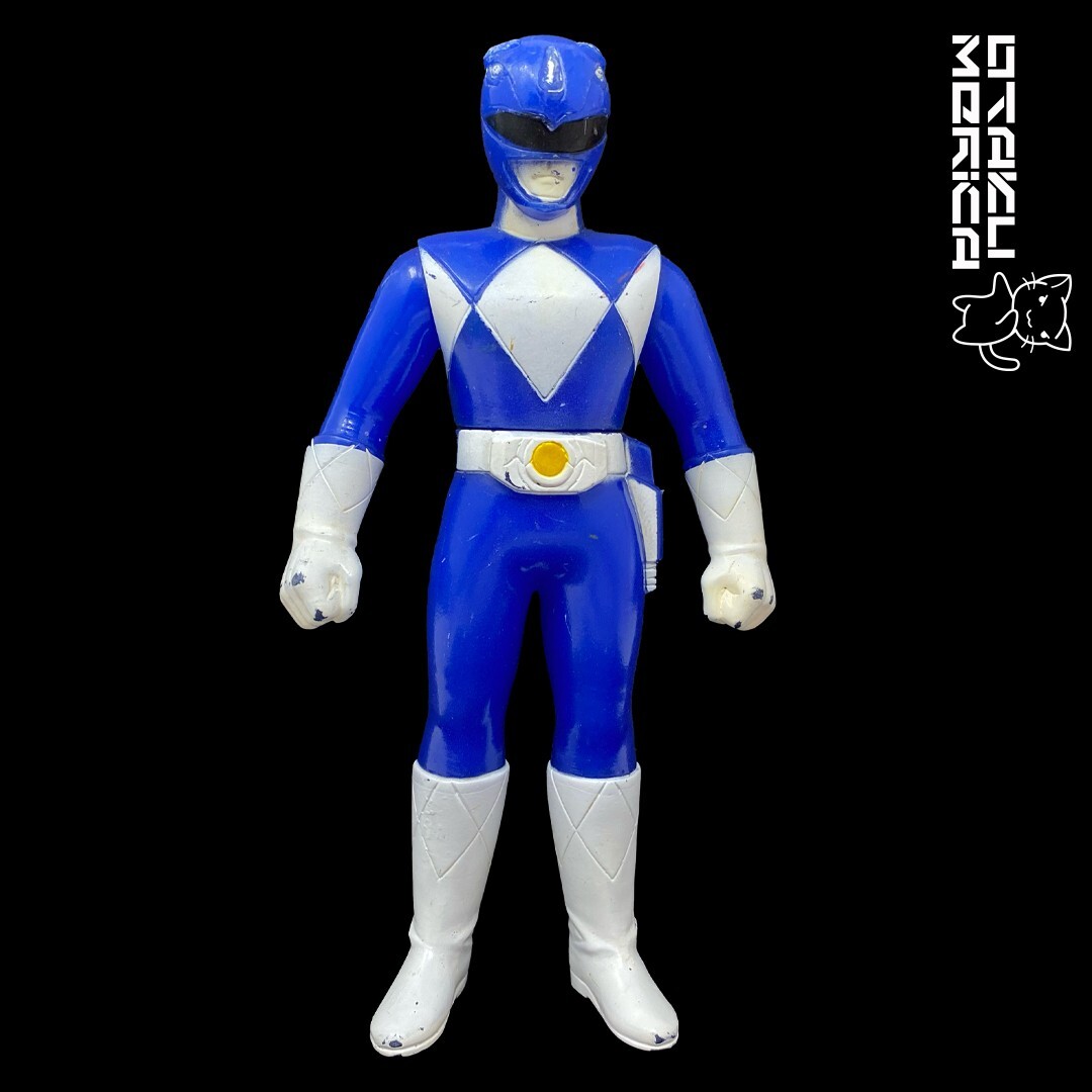 Bandai 1992 Kyōryū Sentai Zyuranger Blue Ranger - Sofubi Figure