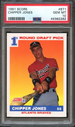 BB - 1991 Score - #671 - Chipper Jones - PSA 10 - GEM MT