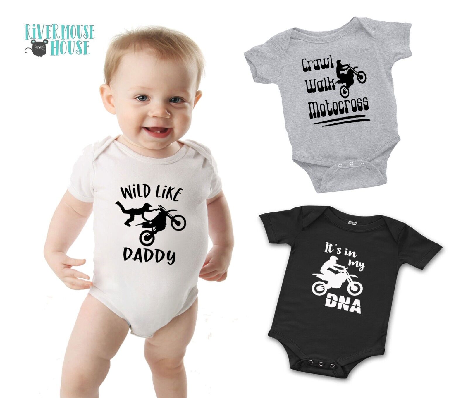 Baby Bodysuit - Custom Personalized Motocross Jersey