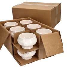 24x LEO Löwenkopf-Terrinen 250ml weiß 24 Personen Suppen-Tasse Schale Steingut